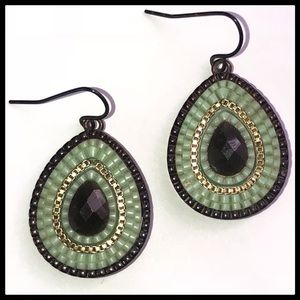 GORGEOUS GREEN AND CHOCOLATE EARRINGS